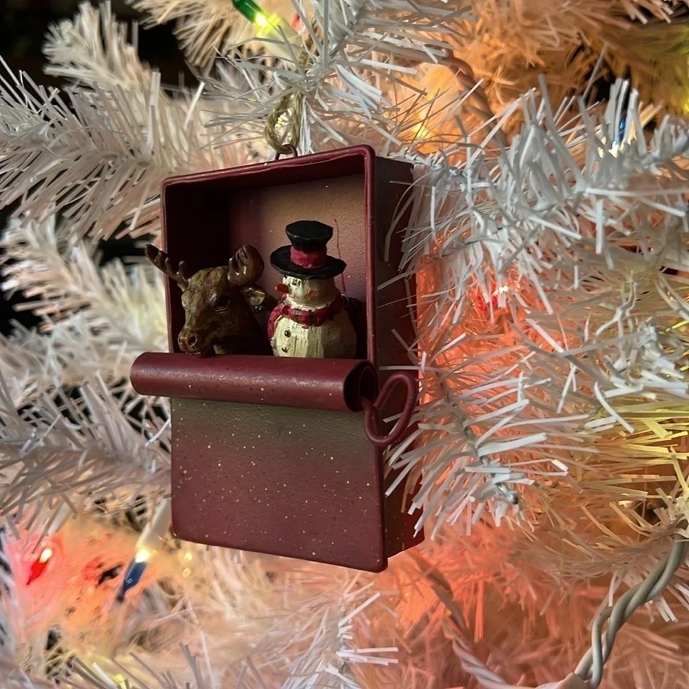 ❤️ Vintage Snowman Reindeer Christmas Ornament